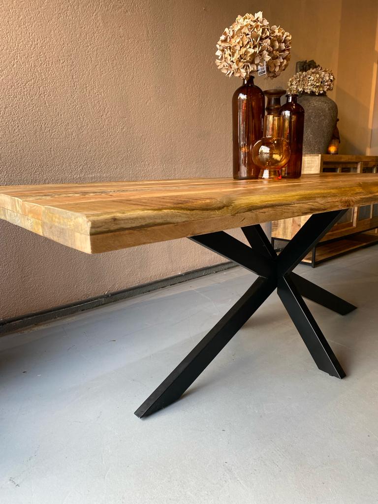 Eettafel Rechthoek 220x100 cm mangohout NATUREL