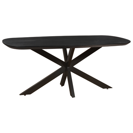 Eettafel Deens Ovaal Swiss Mangohout Zwart