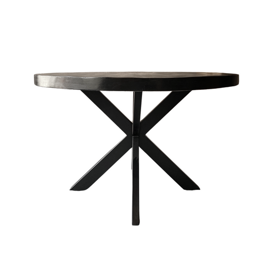 Mangohout Tafel Edwin Rond Zwart
