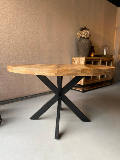 Ronde tafel spinpoot – 140 mango hout