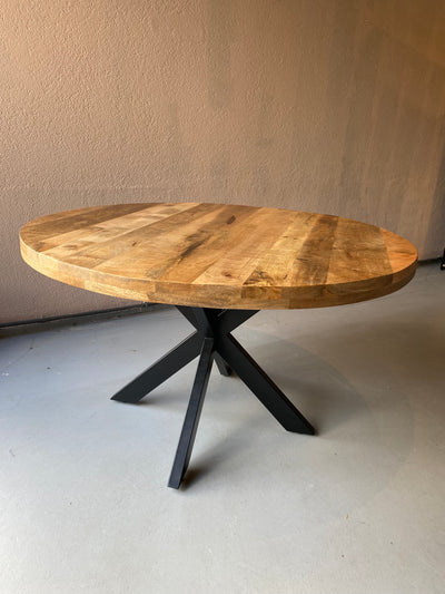 Ronde tafel spinpoot – 150 cm mango hout
