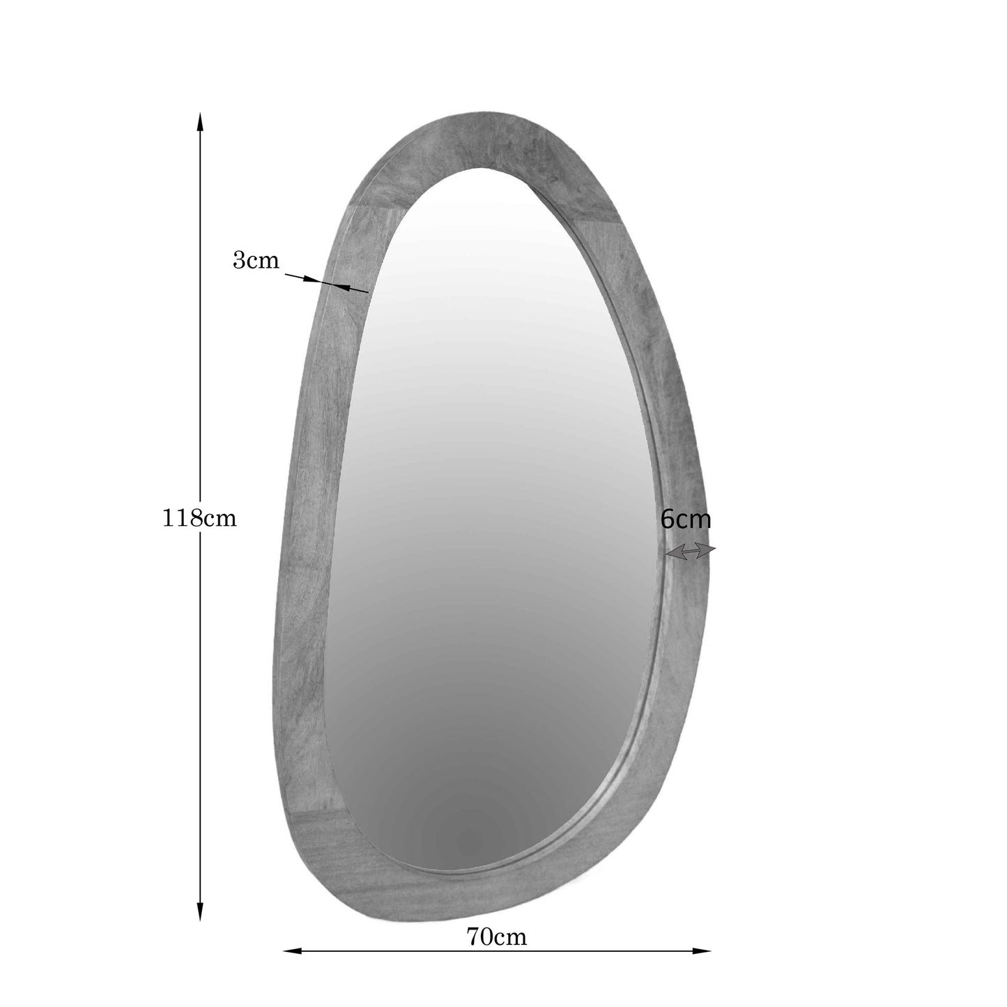 Spiegel Lou | 70 cm | Licht mango