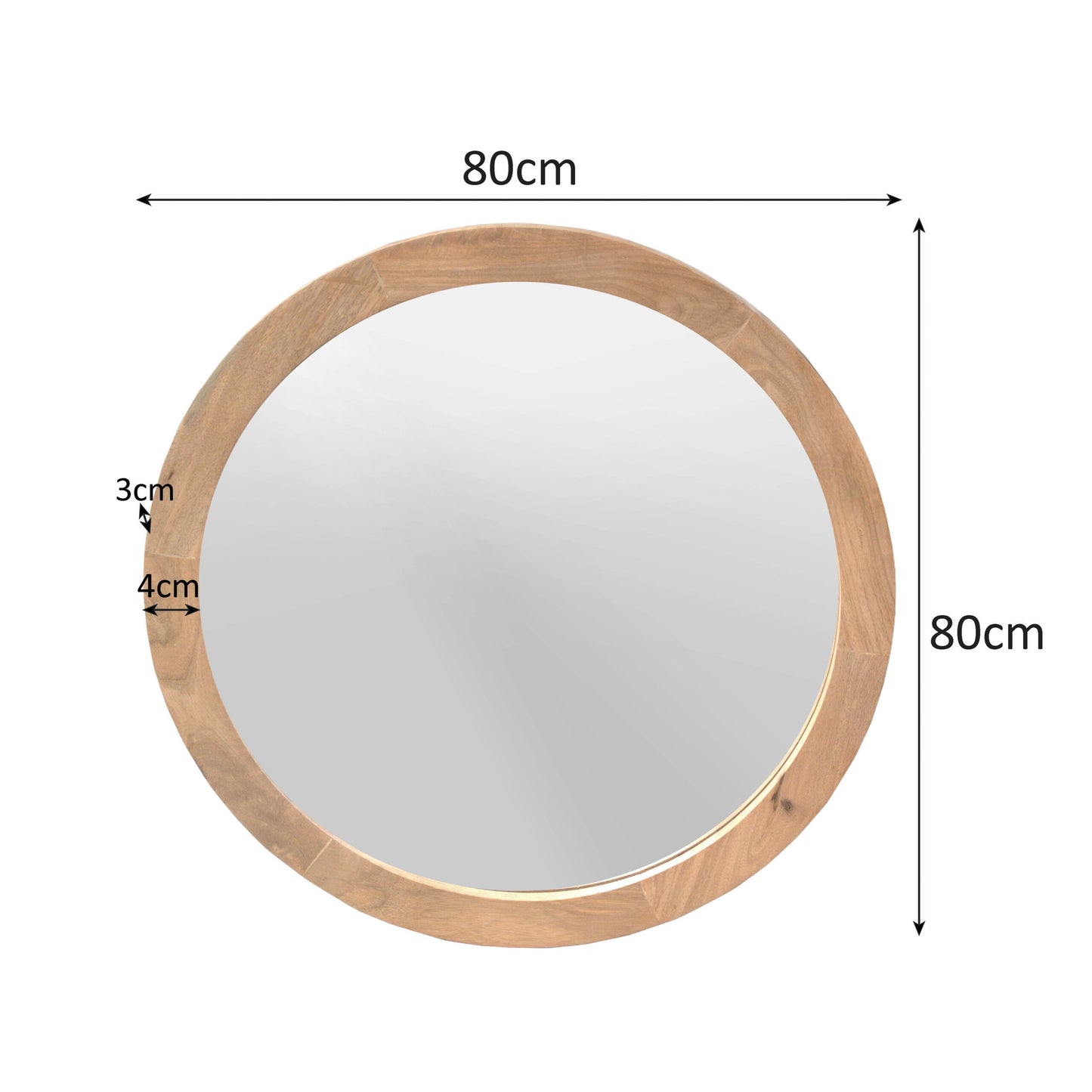 Ronde spiegel Dide Naturel Mangohout 80 cm