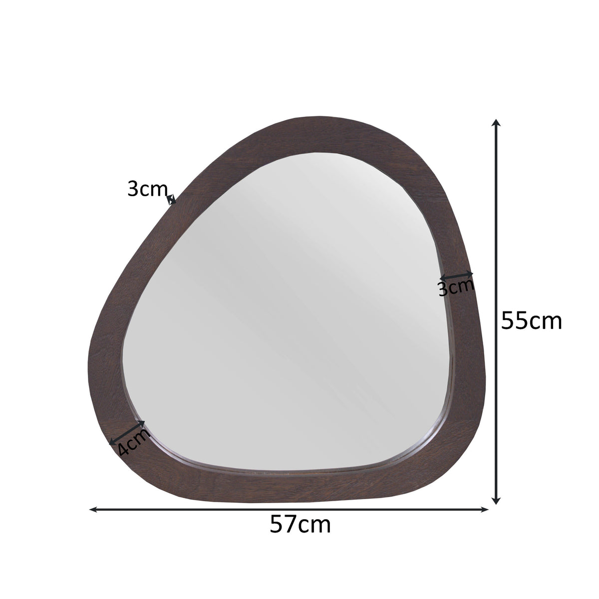 Organische spiegel Lou Bruin Mangohout 55 cm