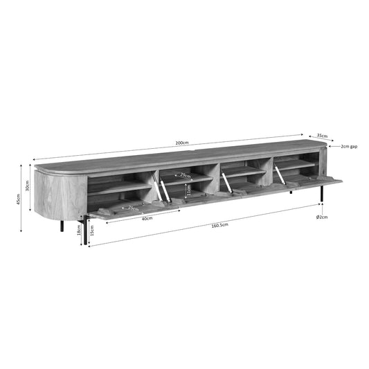 Tv meubel Excellent Naturel | 200 cm