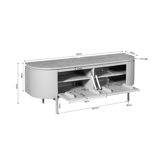 Tv meubel Excellent Black | 120 cm