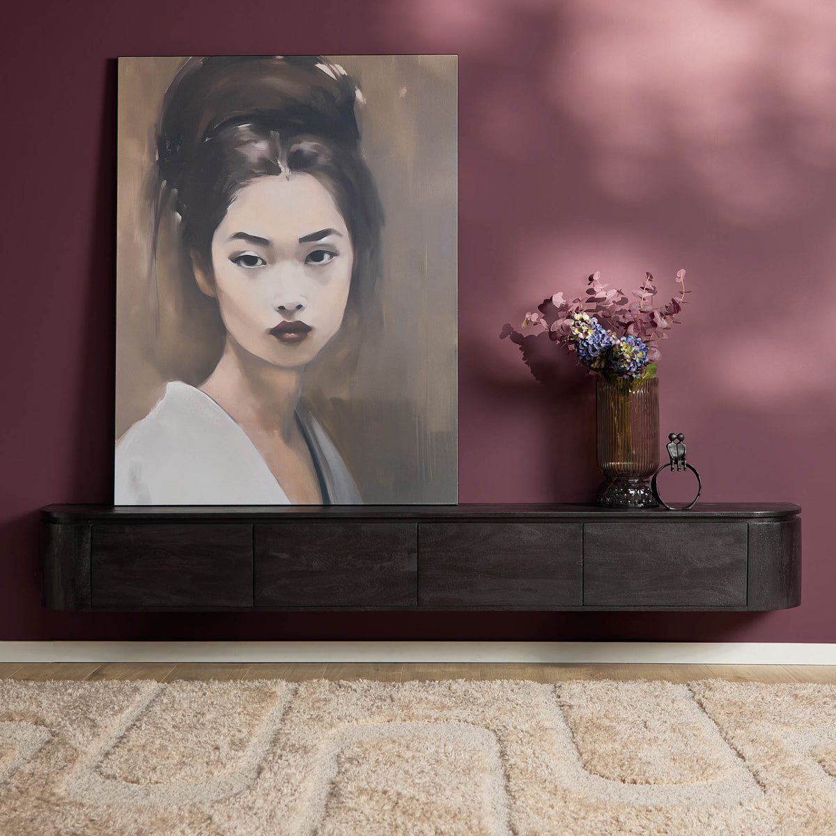 TV-Lowboard Excellent Schwarz | 240 cm