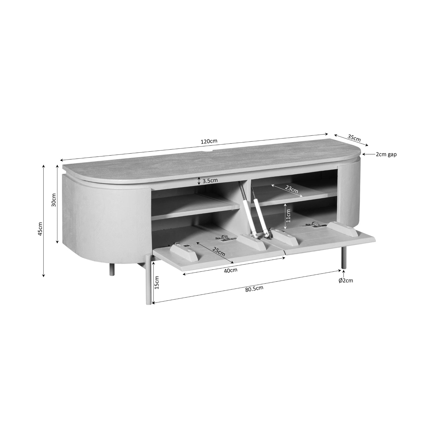 Tv meubel Excellent Sand | 120 cm