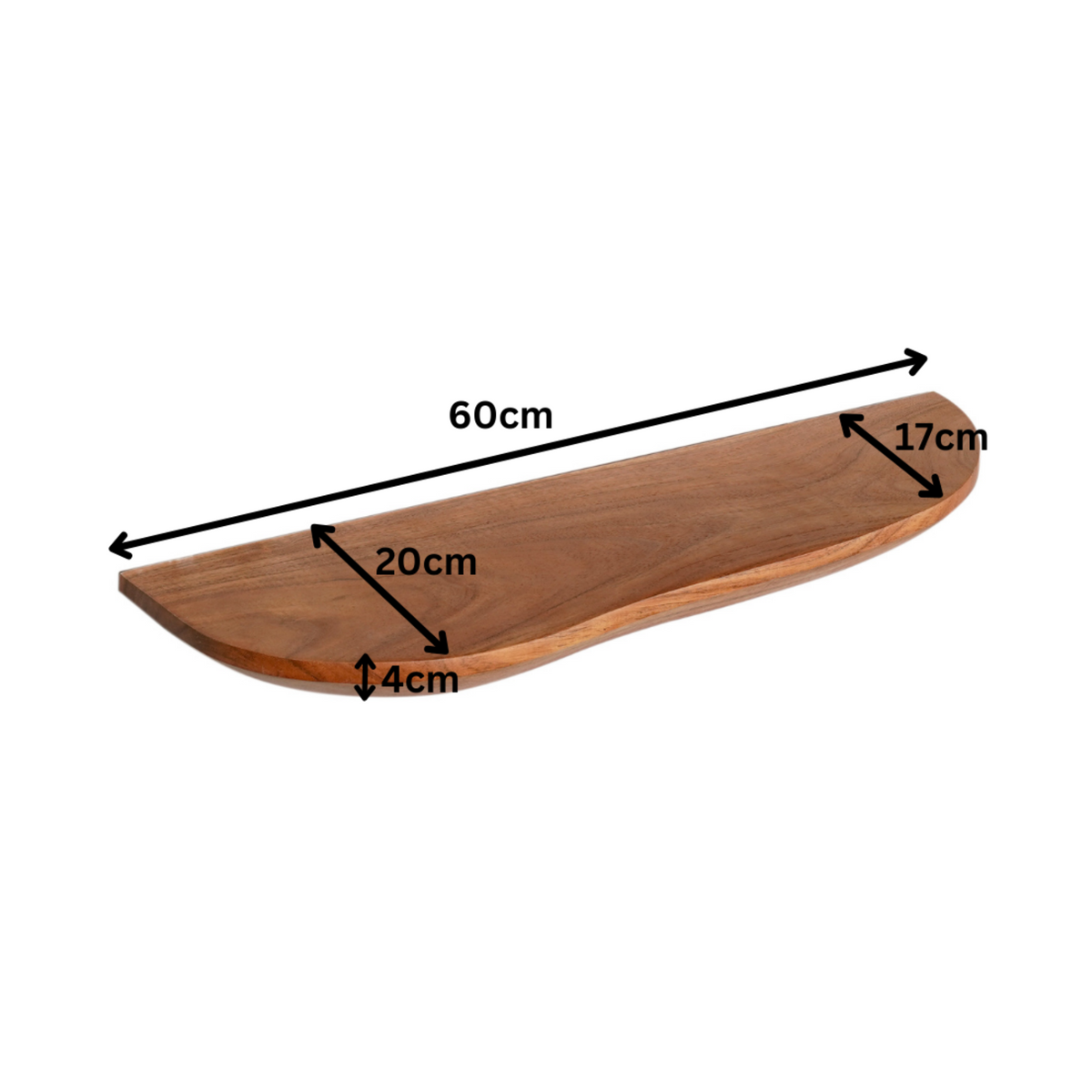 Wandplank Live edge |  60 cm | Set van 2
