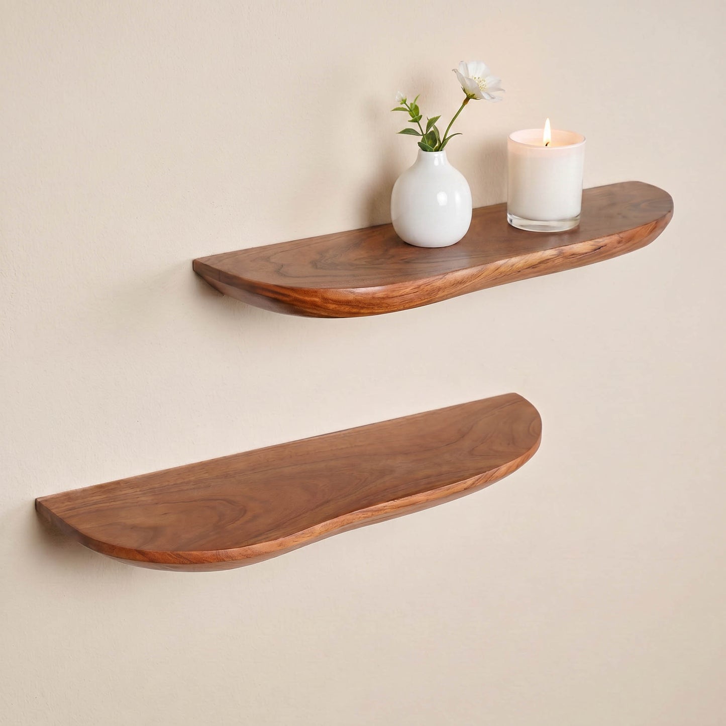 Wandplank Live edge |  60 cm | Set van 2