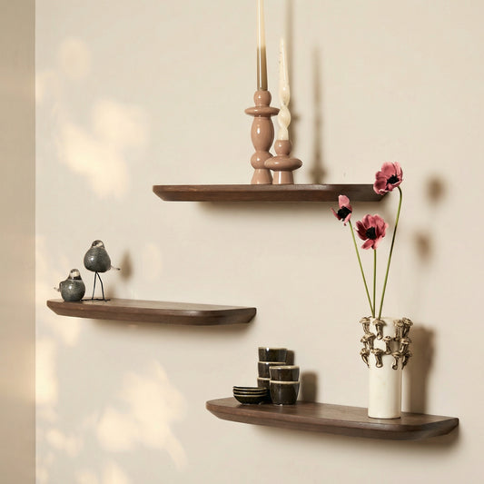 Wandplank Gusta Brown | 60 cm | Set van 3