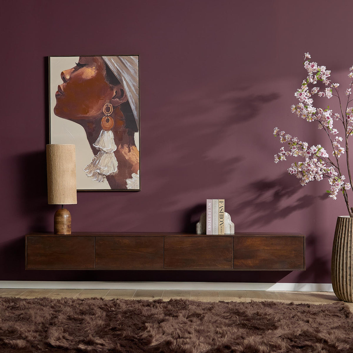 Zwevend tv meubel Vision Brown | 240 cm
