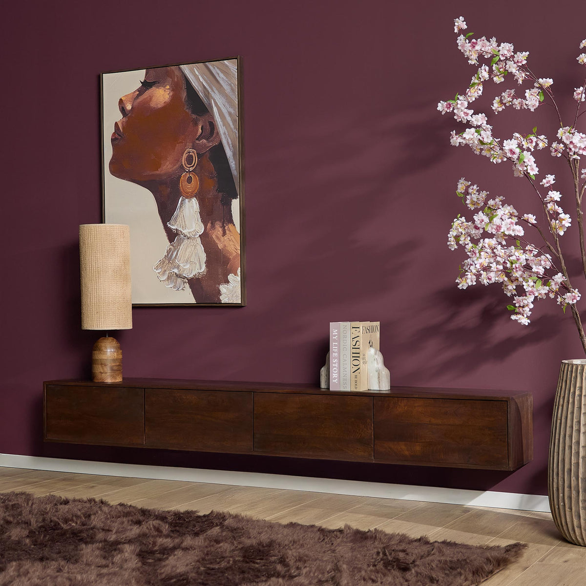 Zwevend tv meubel Vision Brown | 240 cm
