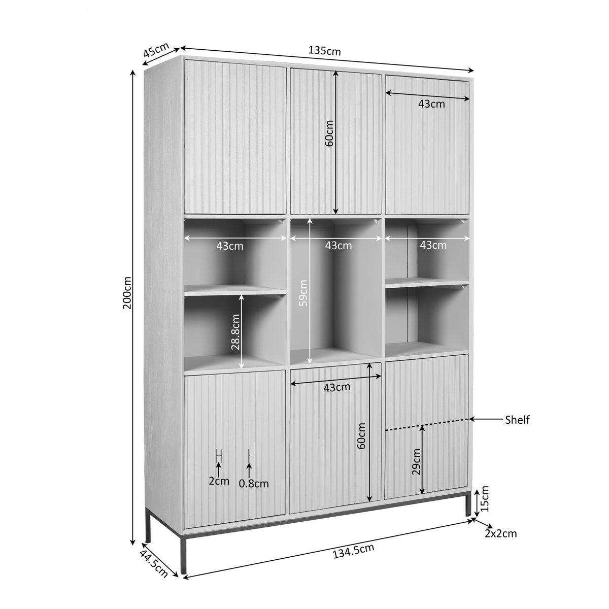 Vakkenkast Madison XL Brown| 135 cm