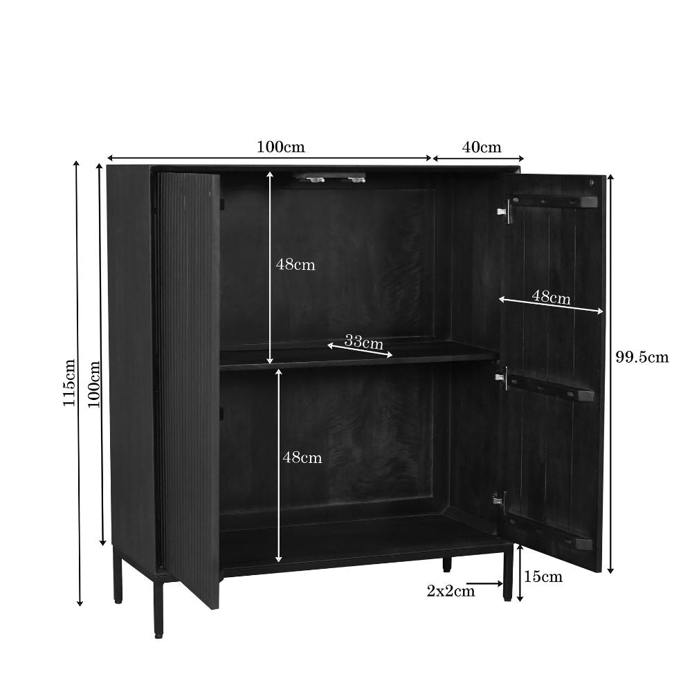 Kabinet kast Madison Bruin Mangohout 100 cm