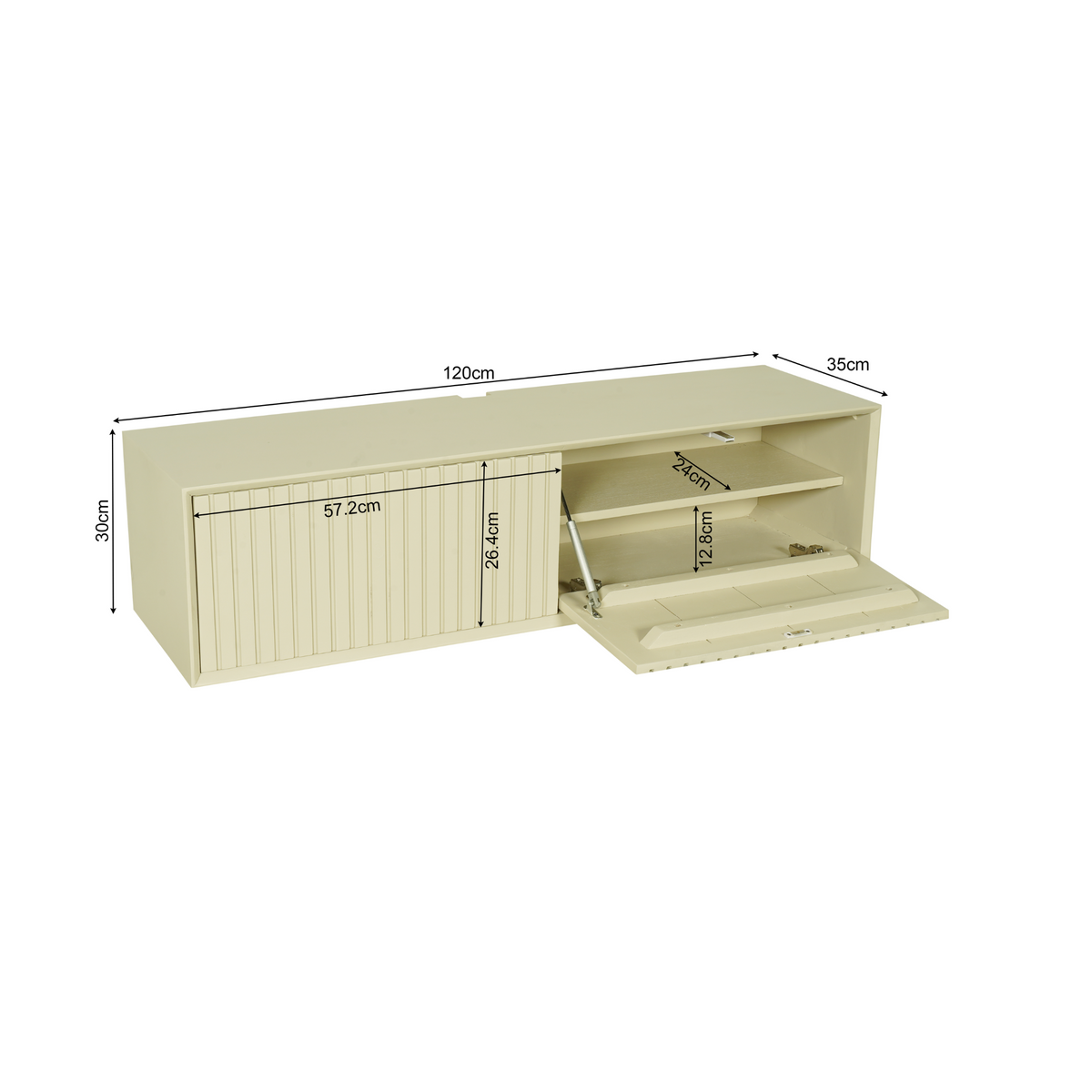 Meuble TV suspendu Madison sable | 120 cm