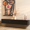 Meuble TV suspendu Madison noir | 200 cm