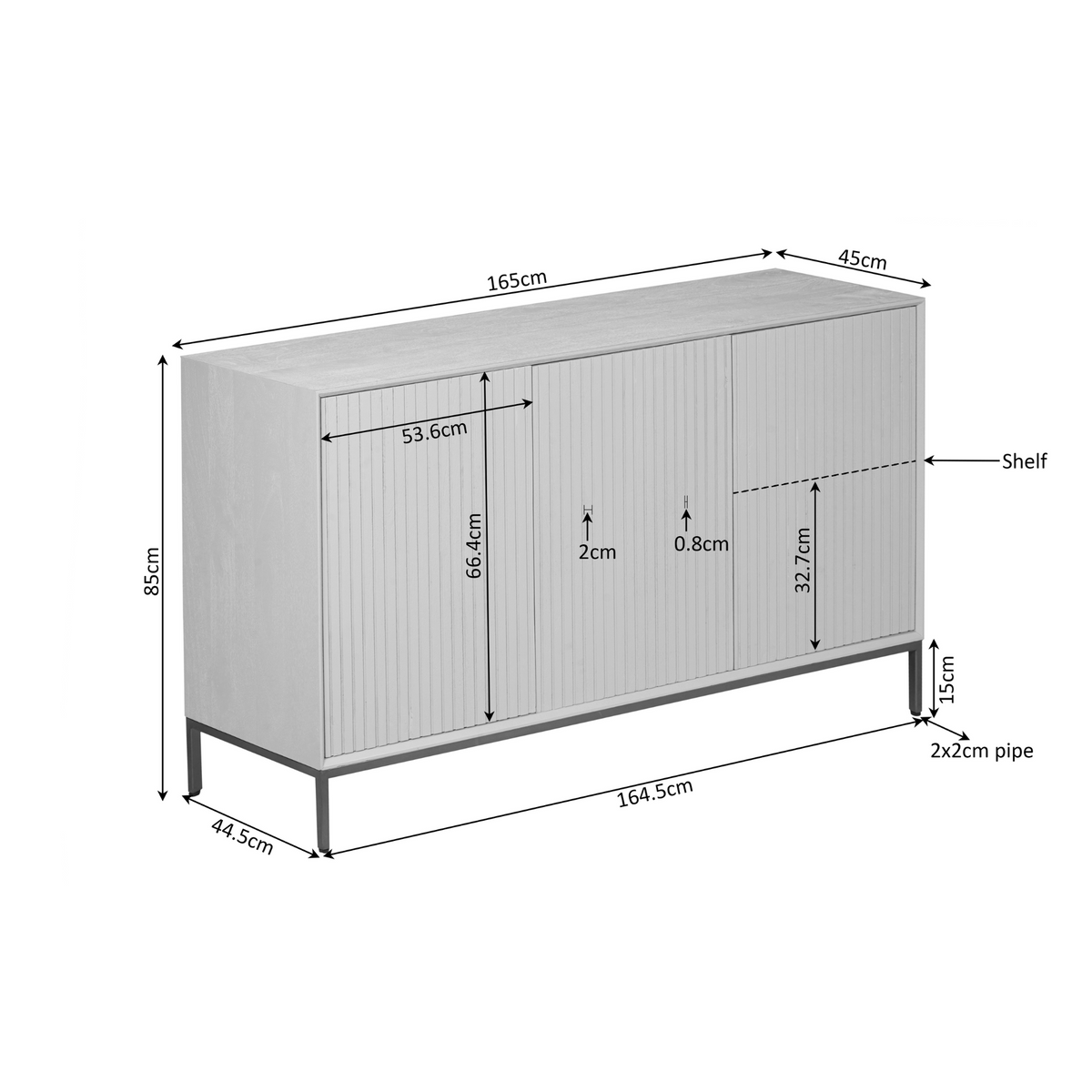 Sideboard Madison Natur | 165 cm