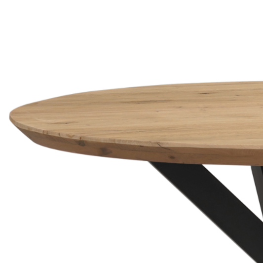 Tafelblad Rond Eikenhout Swiss Edge Naturel