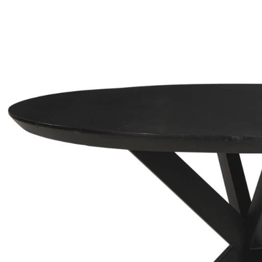 Tafelblad Rond Eikenhout Swiss Edge Zwart