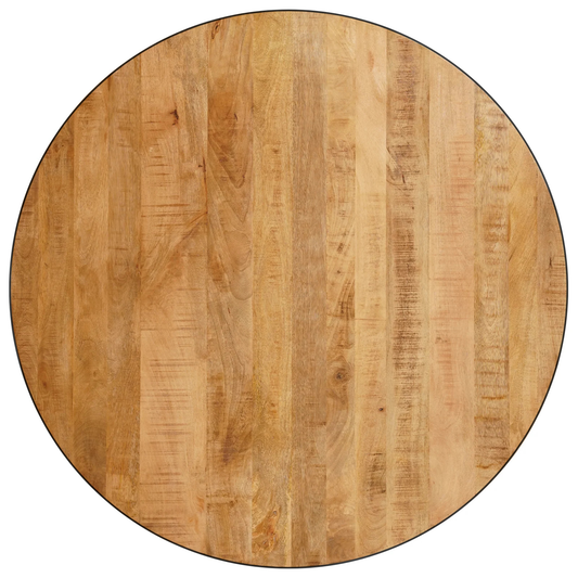 Tafelblad Rond Mangohout Naturel Zwarte Rand