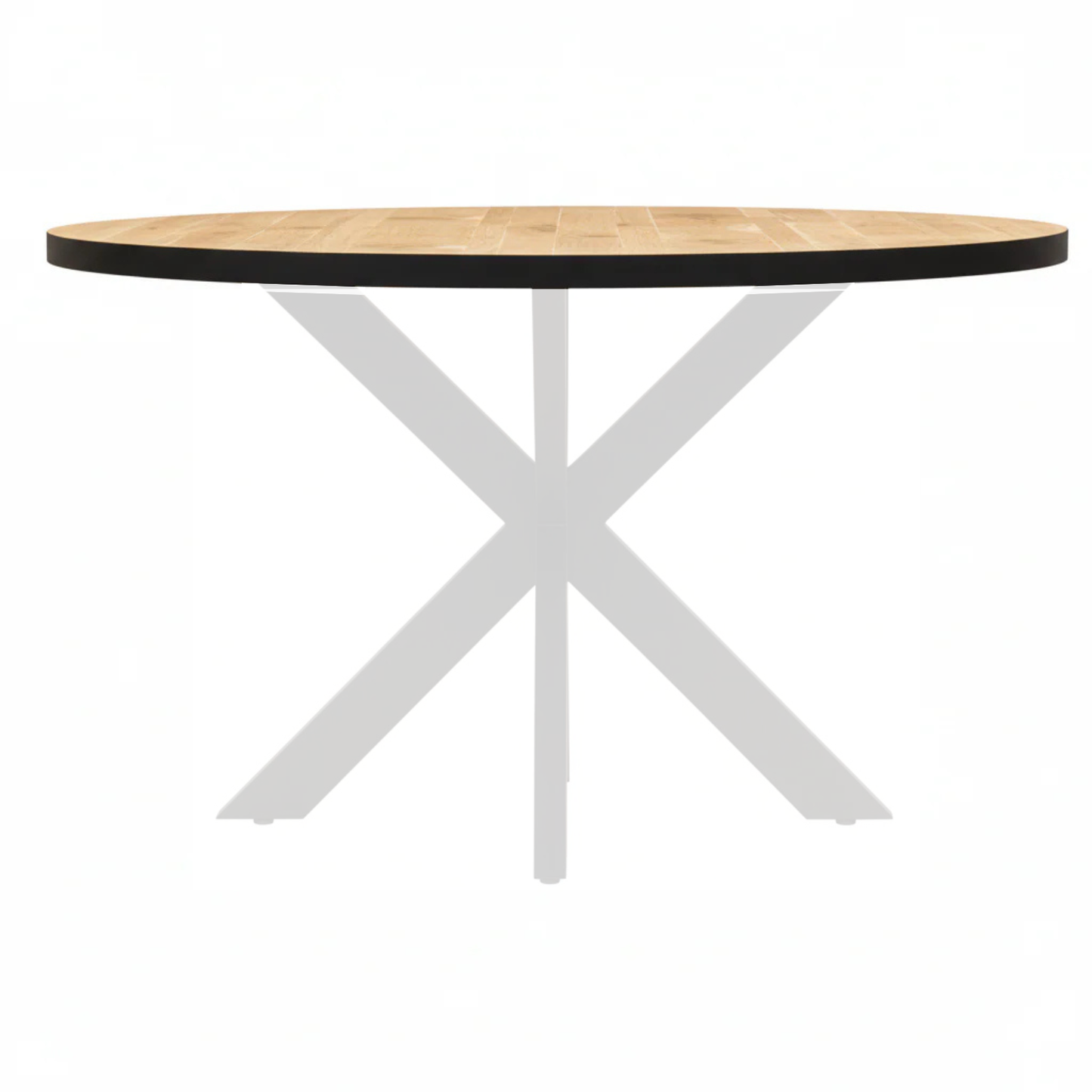 Tafelblad Rond Mangohout Naturel Zwarte Rand