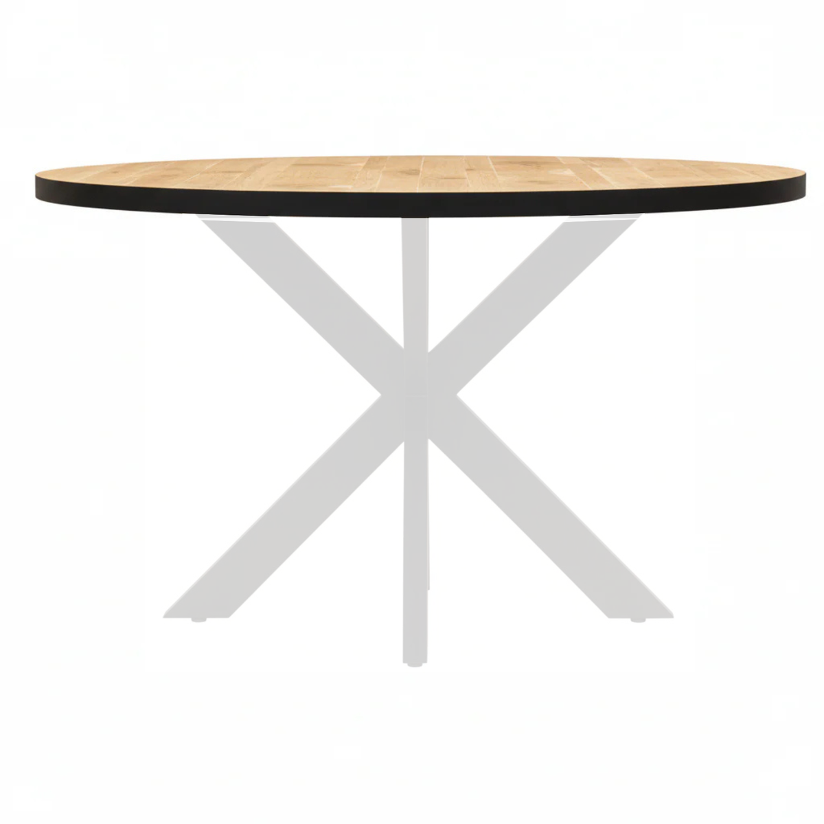 Tafelblad Rond Mangohout Naturel Zwarte Rand