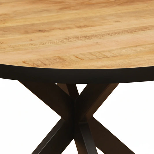 Tafelblad Rond Mangohout Naturel Zwarte Rand