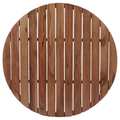 Gartentischplatte rund Teak Swiss Edge Natur