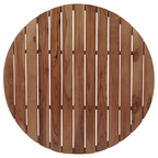 Table de jardin ronde en teck Swiss Edge naturel