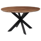 Table de jardin ronde en teck Swiss Edge naturel