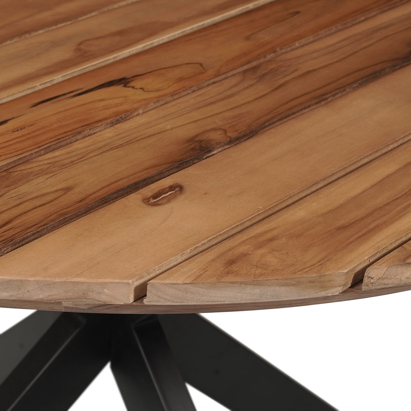 Tuintafel Rond Teak Swiss Edge Naturel