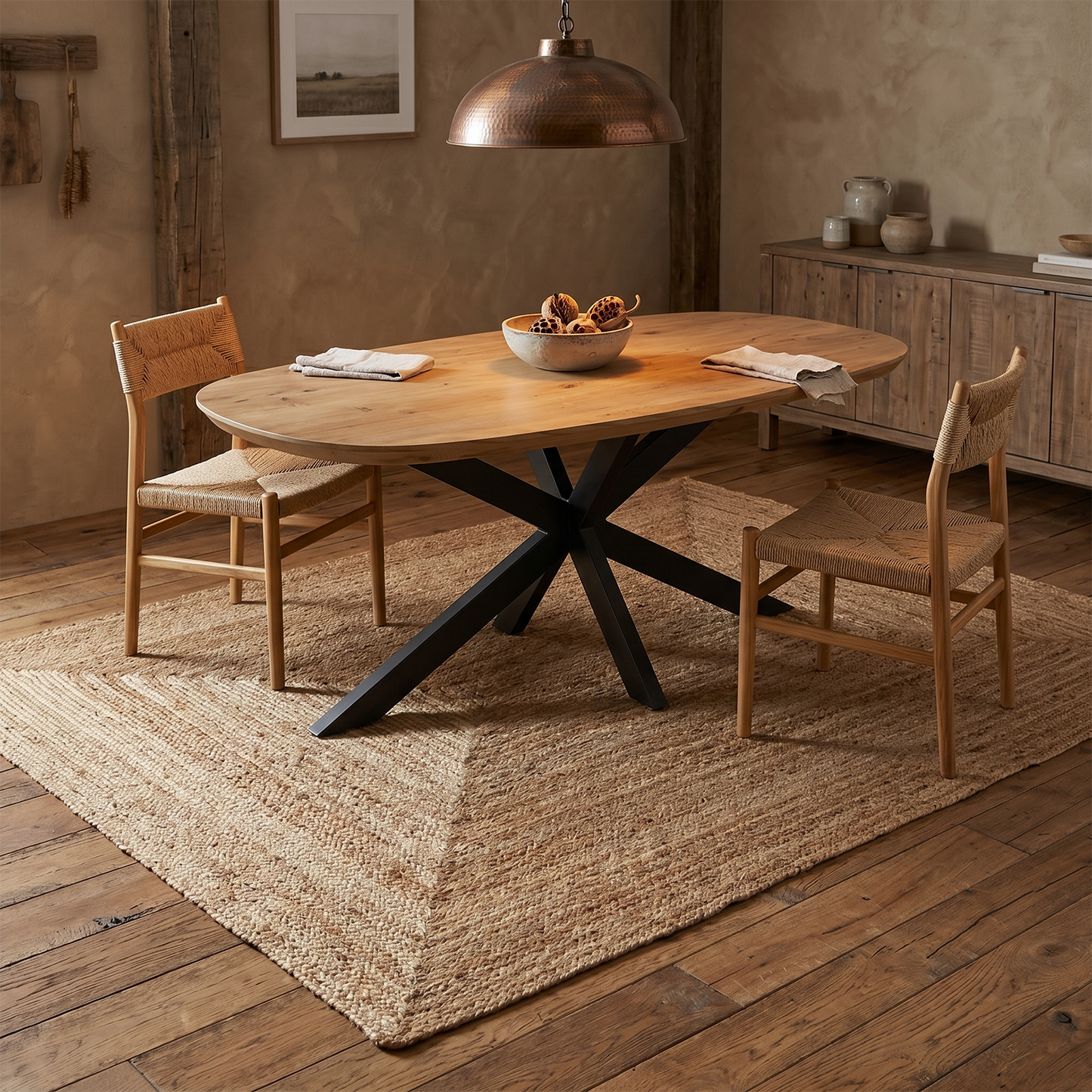 Rechthoek Jute Rug Naturel - 230 x 160 cm