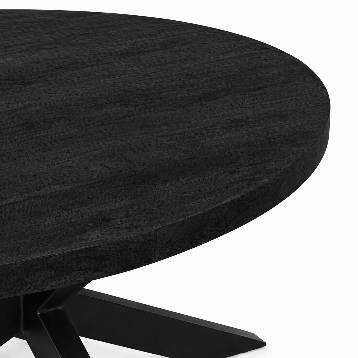 Salontafel Ovaal Mangohout Zwart - 110 x 55 cm