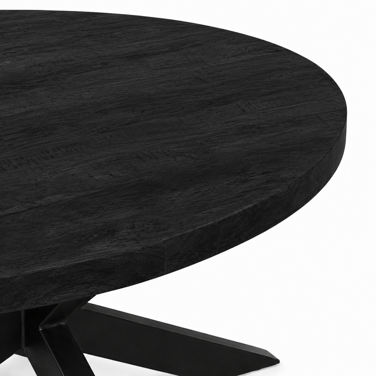Salontafel Ovaal Mangohout Zwart - 110 x 55 cm