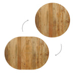 Tafel Uitschuifbaar Rond Ovaal Mangohout Naturel - 120 cm ø