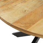 Tafel Uitschuifbaar Rond Ovaal Mangohout Naturel - 120 cm ø