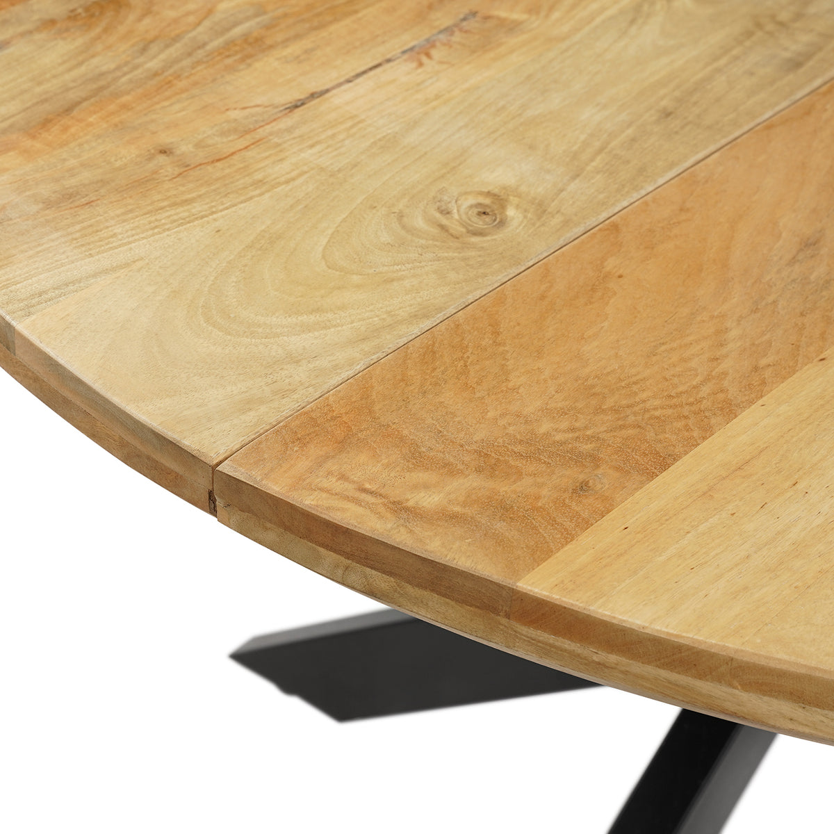 Tafel Uitschuifbaar Rond Ovaal Mangohout Naturel - 120 cm ø