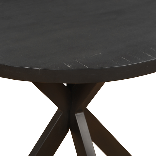 Tafelblad Rond Mangohout Zwart
