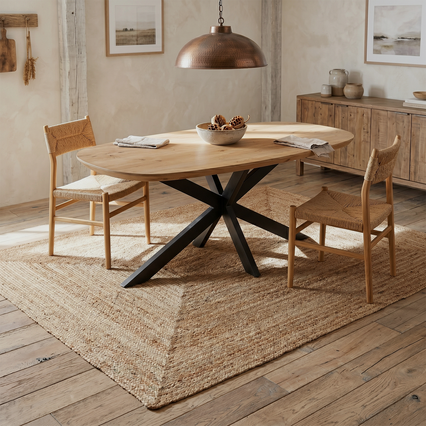 Rechthoek Jute Rug Naturel - 230 x 160 cm